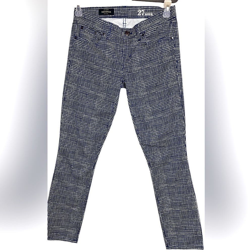 J.Crew toothpick 27 ankle jeans, blue, white